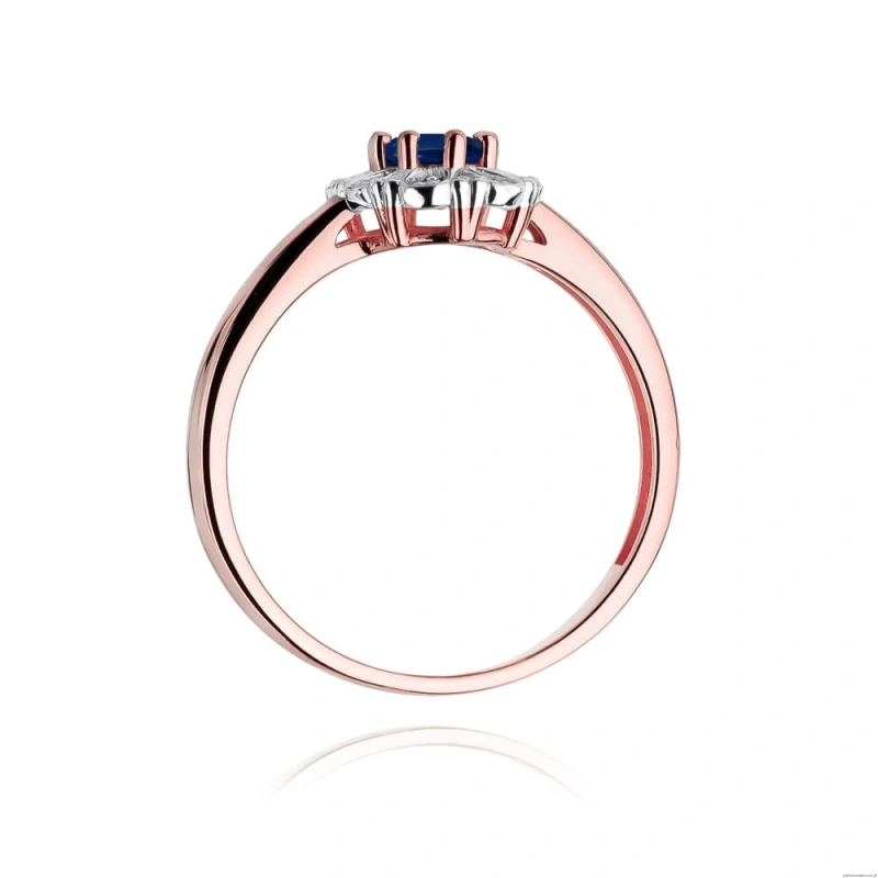 Pierścionek W304 Szafir 0,70ct różowe złoto