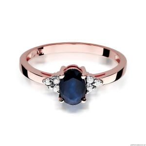 Pierścionek W308 Szafir 0,90ct różowe złoto