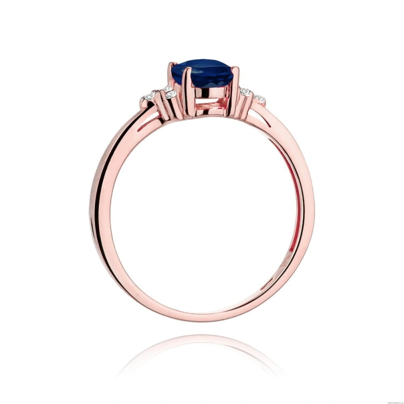 Pierścionek W308 Szafir 0,90ct różowe złoto