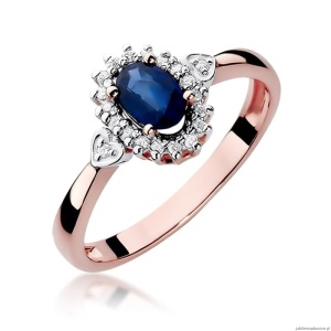 Pierścionek W312 Szafir 0,70ct różowe złoto