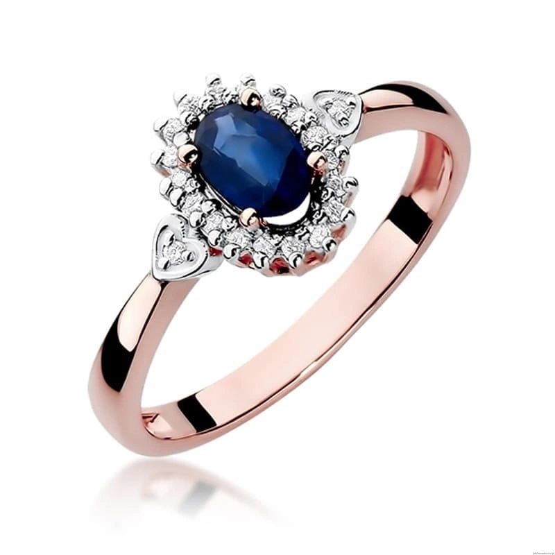 Pierścionek W312 Szafir 0,70ct różowe złoto