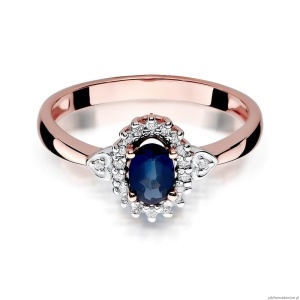 Pierścionek W312 Szafir 0,70ct różowe złoto
