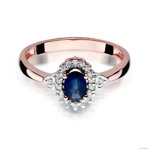 Pierścionek W312 Szafir 0,70ct różowe złoto