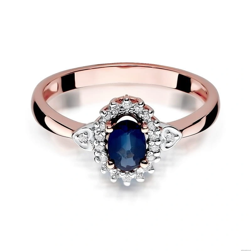 Pierścionek W312 Szafir 0,70ct różowe złoto