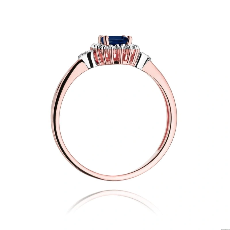 Pierścionek W312 Szafir 0,70ct różowe złoto
