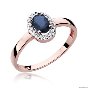 Pierścionek W330 Szafir 0,70ct różowe złoto