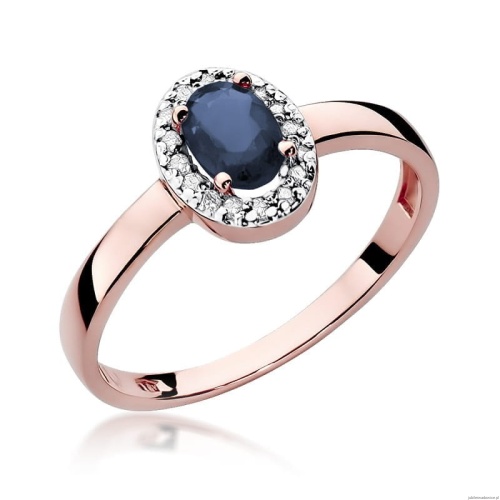 Pierścionek W330 Szafir 0,70ct różowe złoto
