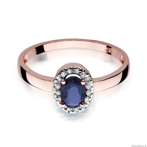 Pierścionek W330 Szafir 0,70ct różowe złoto