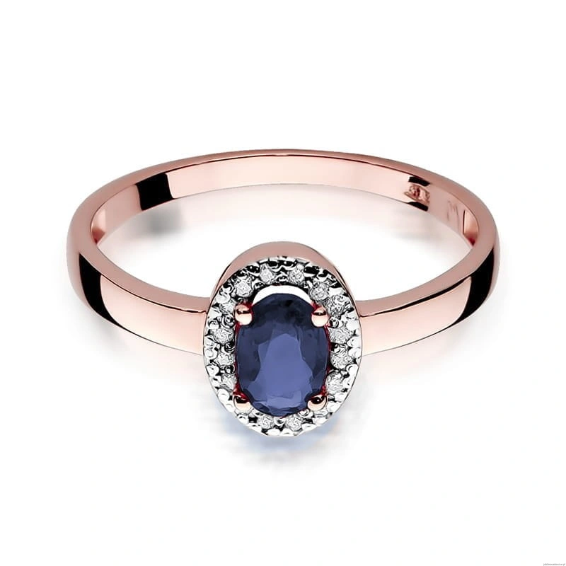 Pierścionek W330 Szafir 0,70ct różowe złoto
