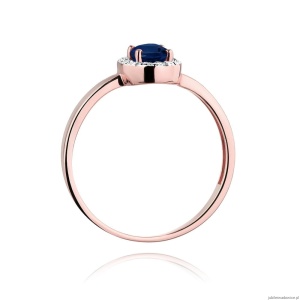 Pierścionek W330 Szafir 0,70ct różowe złoto