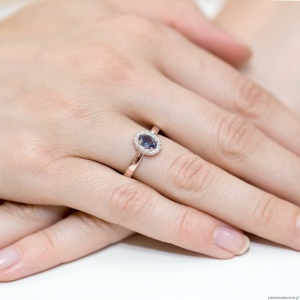 Pierścionek W330 Szafir 0,70ct różowe złoto
