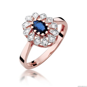 Pierścionek W354 Szafir 0,70ct różowe złoto