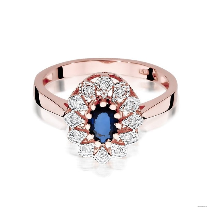 Pierścionek W354 Szafir 0,70ct różowe złoto