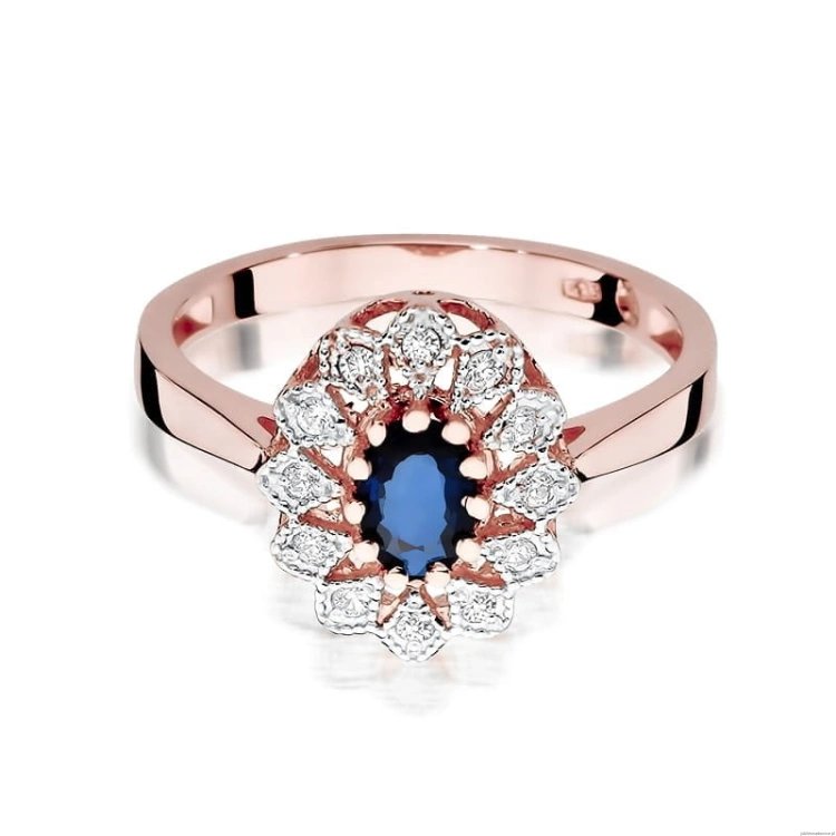 Pierścionek W354 Szafir 0,70ct różowe złoto