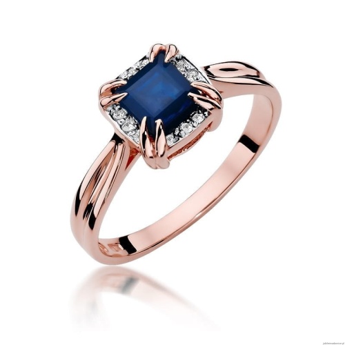 Pierścionek W358 Szafir 0,70ct różowe złoto