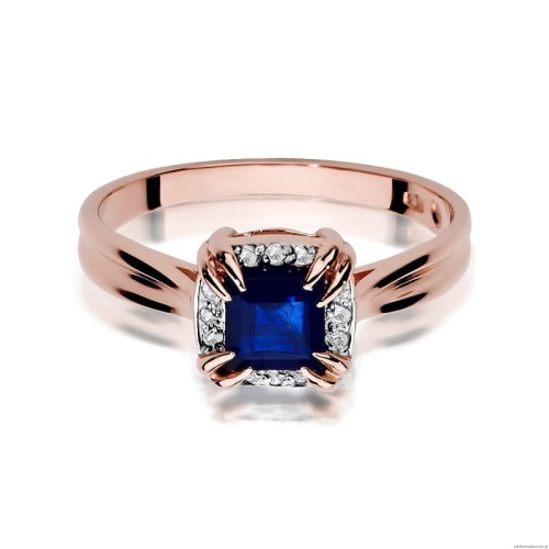 Pierścionek W358 Szafir 0,70ct różowe złoto