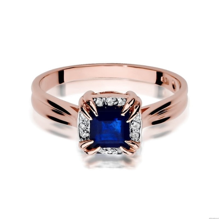 Pierścionek W358 Szafir 0,70ct różowe złoto