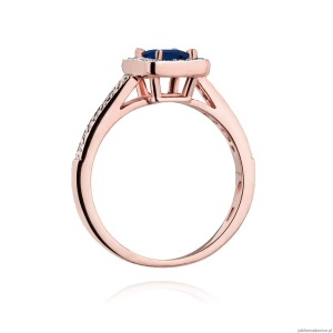 Pierścionek W403 Szafir 0,60ct różowe złoto