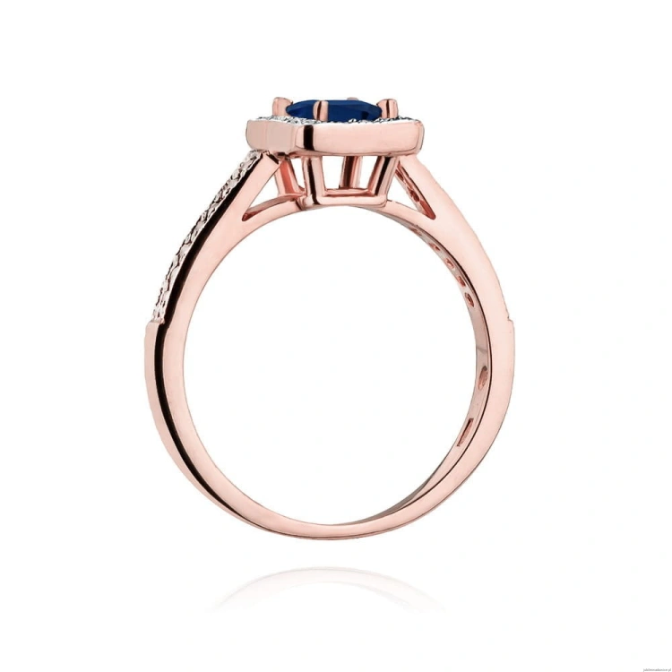Pierścionek W403 Szafir 0,60ct różowe złoto