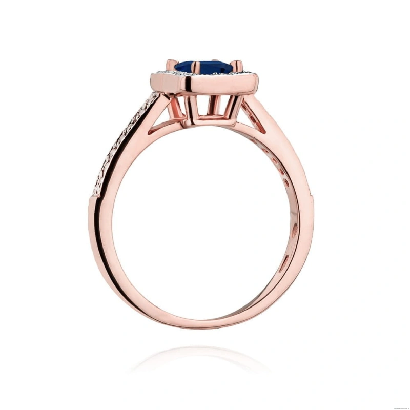 Pierścionek W403 Szafir 0,60ct różowe złoto