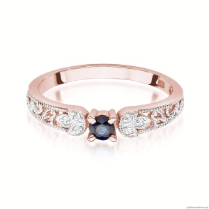 Pierścionek W411 Szafir 0,10ct różowe złoto