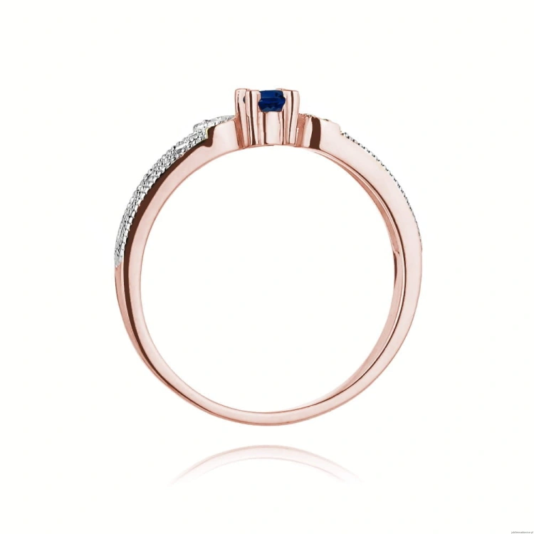 Pierścionek W411 Szafir 0,10ct różowe złoto