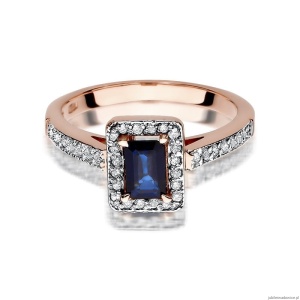 Pierścionek W422 Szafir 0,60ct różowe złoto