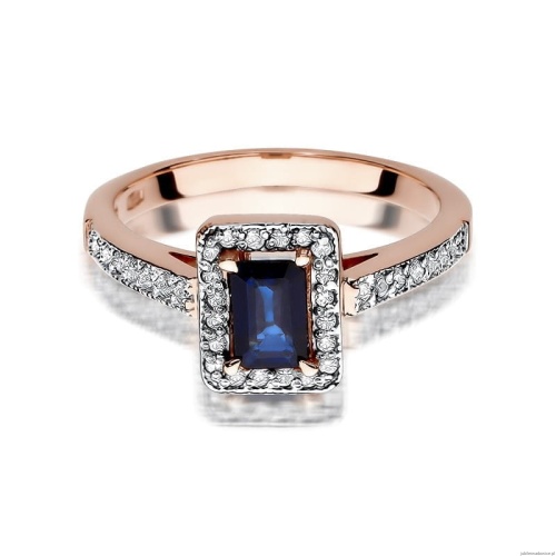 Pierścionek W422 Szafir 0,60ct różowe złoto