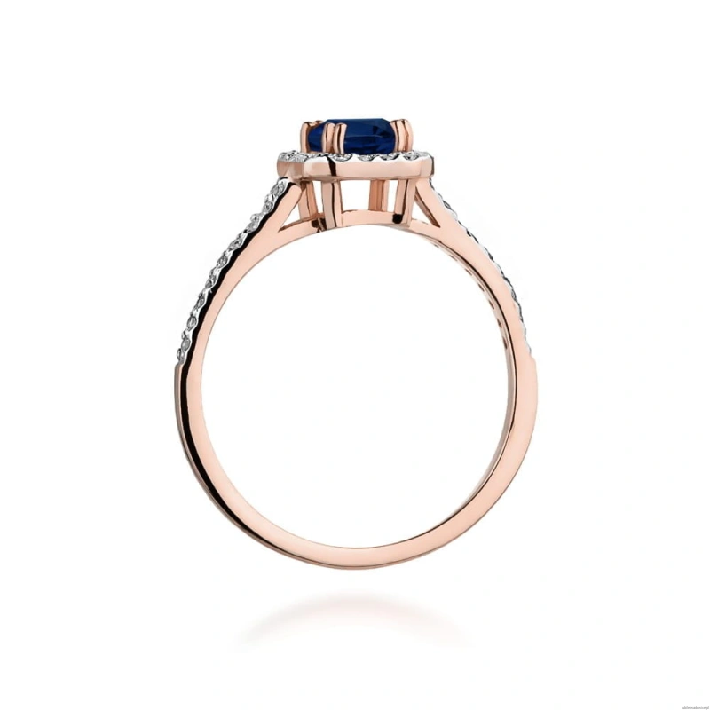 Pierścionek W422 Szafir 0,60ct różowe złoto