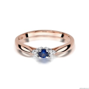 Pierścionek W428 Szafir 0,15ct różowe złoto