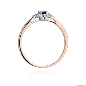 Pierścionek W428 Szafir 0,15ct różowe złoto