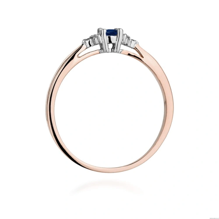 Pierścionek W428 Szafir 0,15ct różowe złoto
