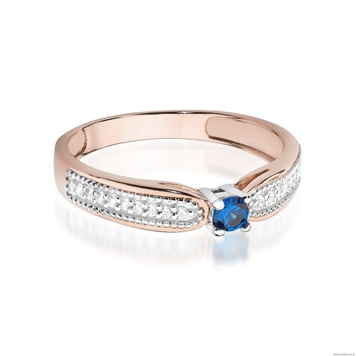 Pierścionek W449 Szafir 0,15ct różowe złoto