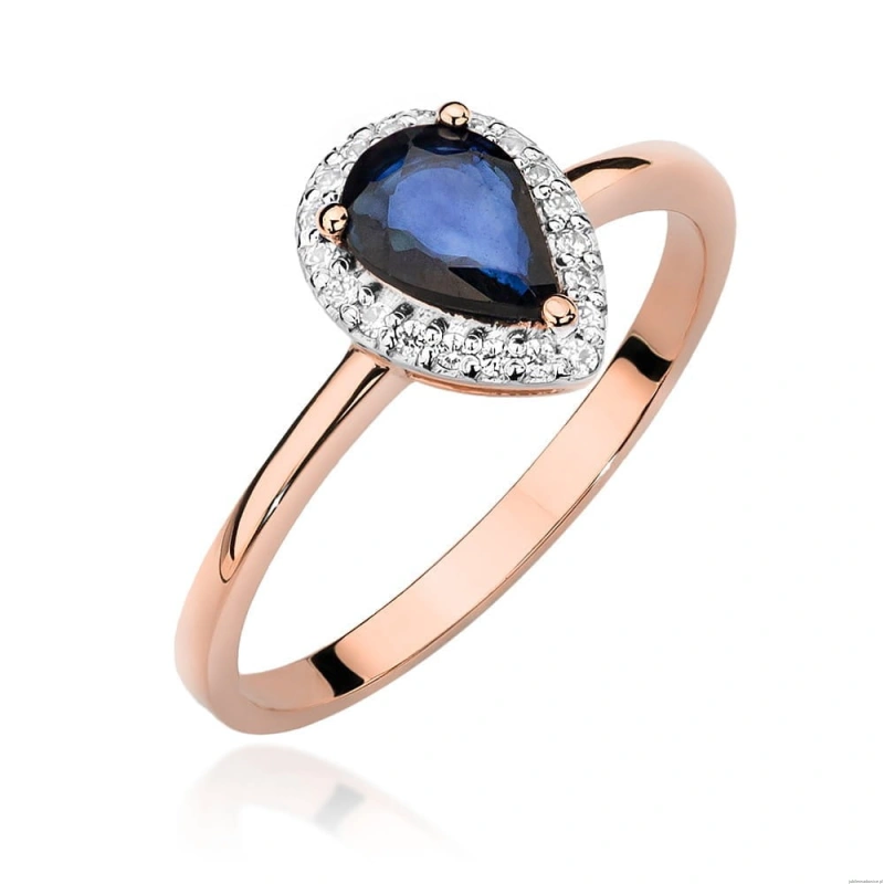 Pierścionek W455 Szafir 0,60ct różowe złoto