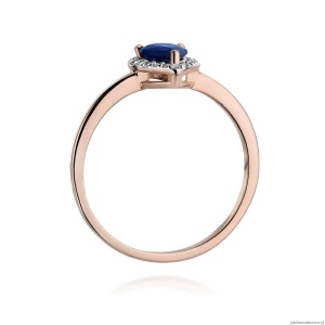Pierścionek W455 Szafir 0,60ct różowe złoto