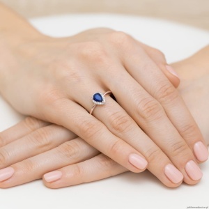 Pierścionek W455 Szafir 0,60ct różowe złoto