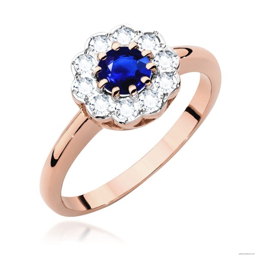 Pierścionek W529 Szafir 0,50ct różowe złoto