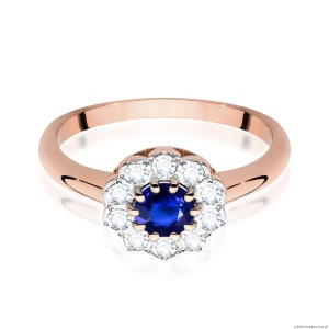 Pierścionek W529 Szafir 0,50ct różowe złoto