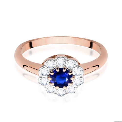 Pierścionek W529 Szafir 0,50ct różowe złoto