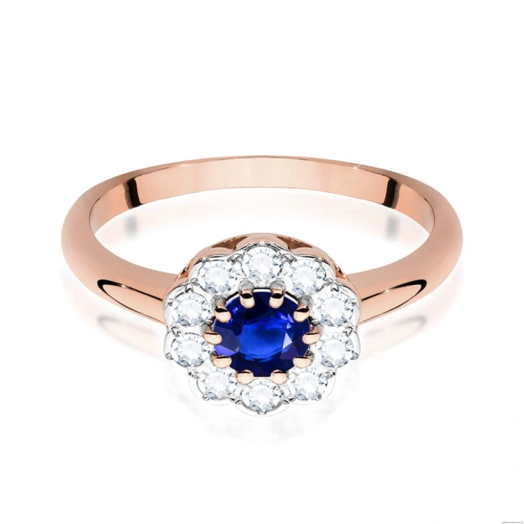 Pierścionek W529 Szafir 0,50ct różowe złoto