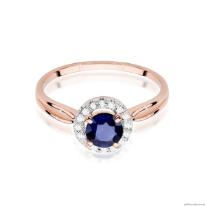 Pierścionek W538 Szafir 1,00ct różowe złoto
