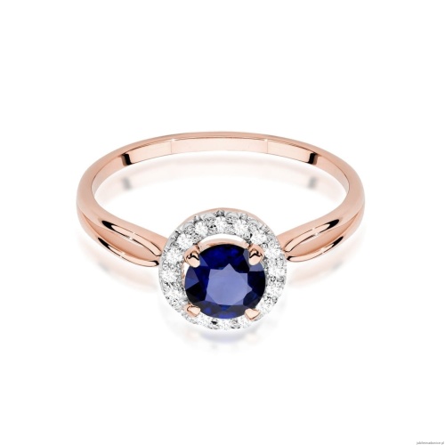 Pierścionek W538 Szafir 1,00ct różowe złoto