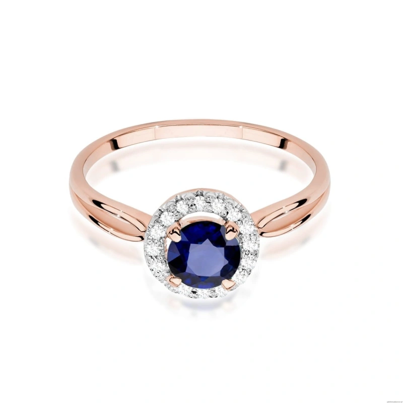 Pierścionek W538 Szafir 1,00ct różowe złoto
