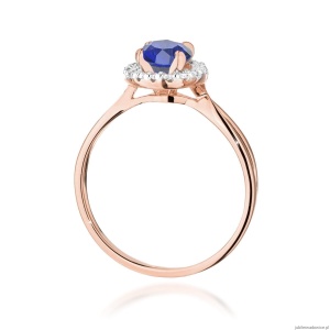 Pierścionek W538 Szafir 1,00ct różowe złoto