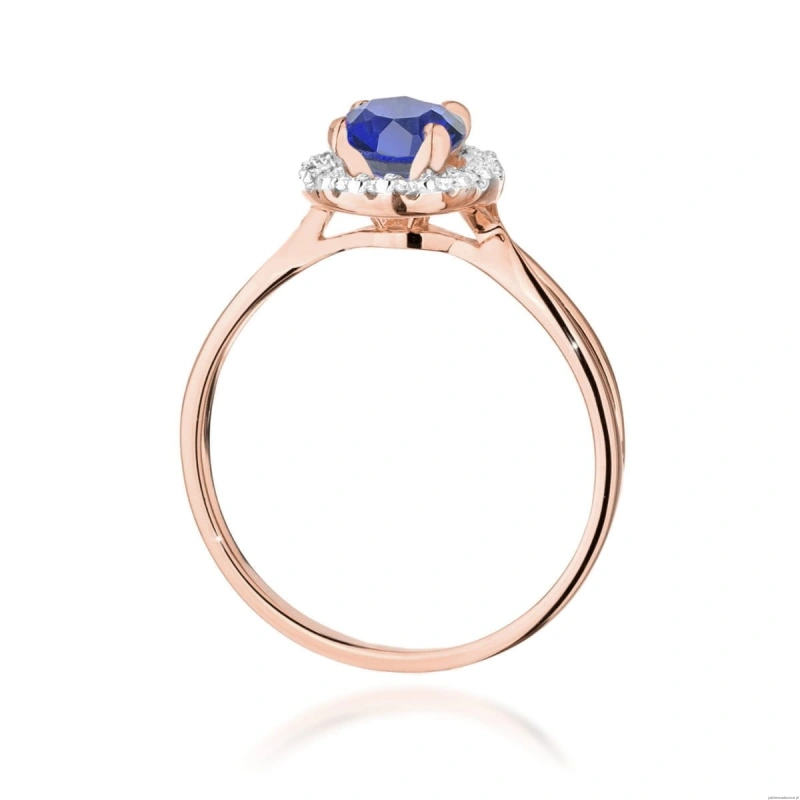 Pierścionek W538 Szafir 1,00ct różowe złoto