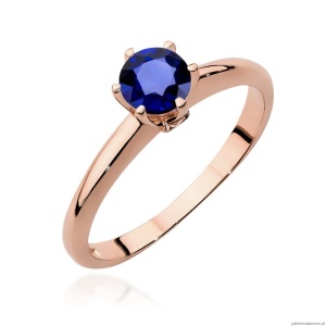 Pierścionek W557 Szafir 0,50ct różowe złoto
