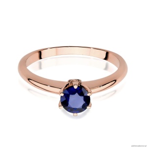 Pierścionek W557 Szafir 0,50ct różowe złoto