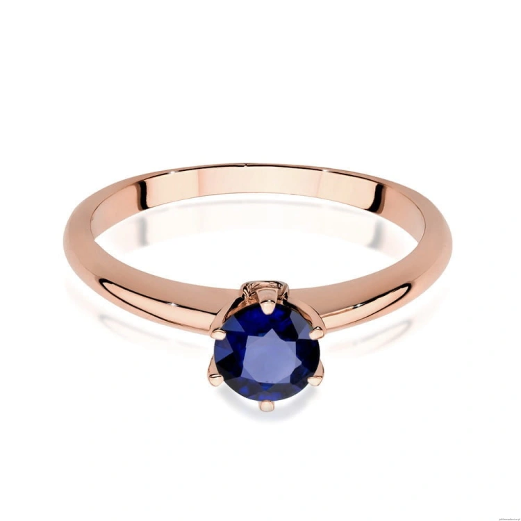 Pierścionek W557 Szafir 0,50ct różowe złoto