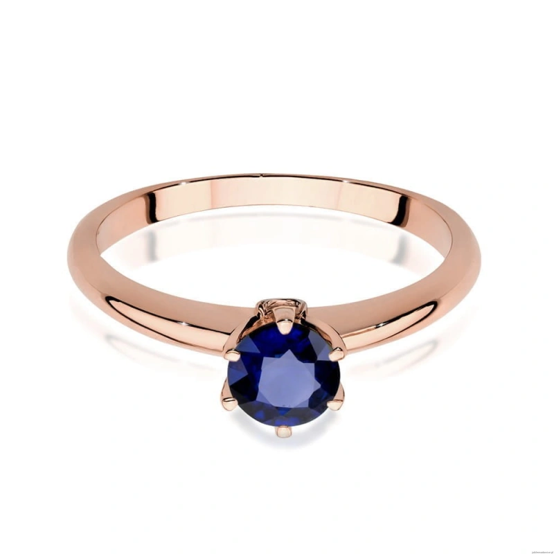 Pierścionek W557 Szafir 0,50ct różowe złoto