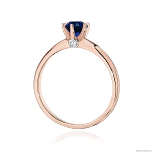 Pierścionek W557 Szafir 0,50ct różowe złoto
